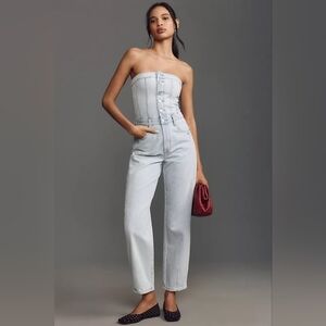 Pistola Daphine Strapless Denim Jumpsuit